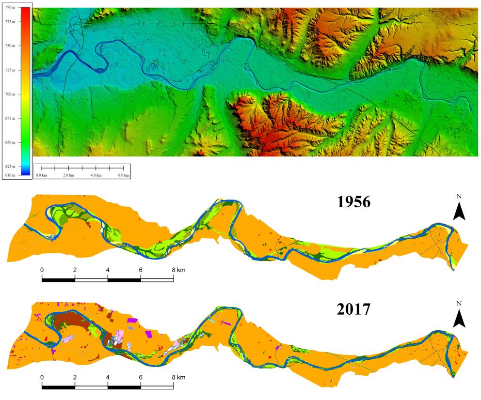 Modelo digital del terreno y análisis diacrónico entre 1956 y 2017 del tramo de estudio del río Duero entre Toro y Zamora 