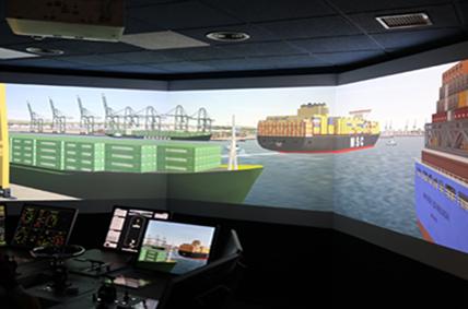 Imagen desde el simulador de maniobra de buques