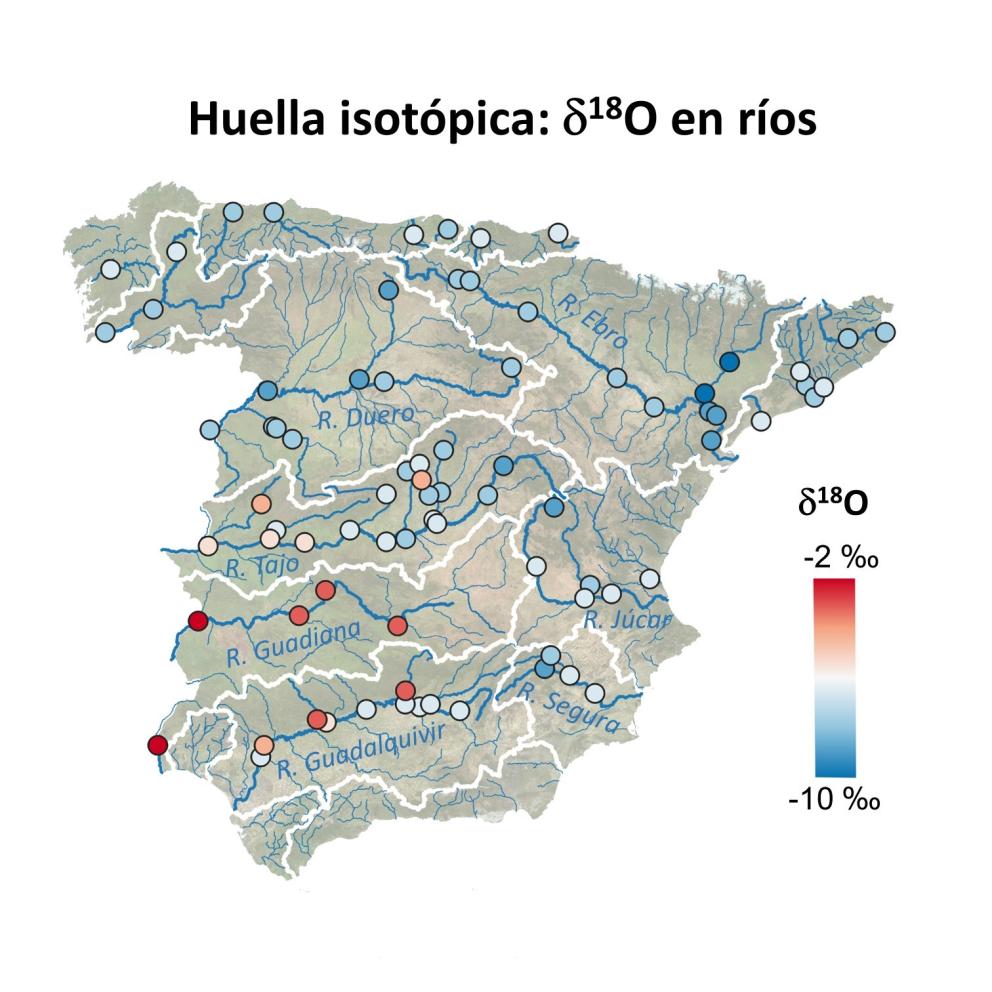 Huella isotópica en los ríos de España