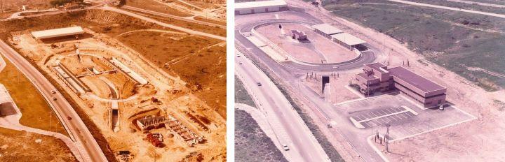 Vista aérea del CEC (antes y después de su construcción)